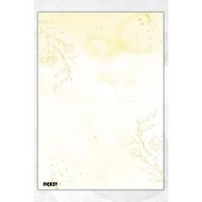 Ficksy A5 Çiçek Bloknot Çizgisiz Defter - 50 Yaprak - Memopad - Notepad - Not Defteri - Not Kağıdı