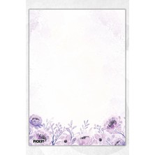 Ficksy A5 Çiçek Bloknot Çizgisiz Defter - 50 Yaprak - Memopad - Notepad - Not Defteri - Not Kağıdı