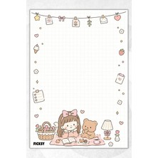 Ficksy A5 Bloknot Kareli Defter - 50 Yaprak - Memopad - Notepad - Not Defteri - Not Kağıdı