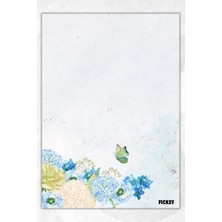 Ficksy A5 Çiçek Bloknot Çizgisiz Defter - 50 Yaprak - Memopad - Notepad - Not Defteri - Not Kağıdı