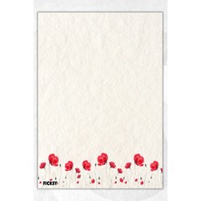 Ficksy A5 Çiçek Bloknot Çizgisiz Defter - 50 Yaprak - Memopad - Notepad - Not Defteri - Not Kağıdı