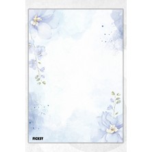 Ficksy A5 Çiçek Bloknot Çizgisiz Defter - 50 Yaprak - Memopad - Notepad - Not Defteri - Not Kağıdı