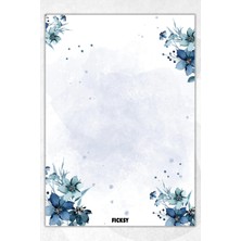 Ficksy A5 Çiçek Bloknot Çizgisiz Defter - 50 Yaprak - Memopad - Notepad - Not Defteri - Not Kağıdı