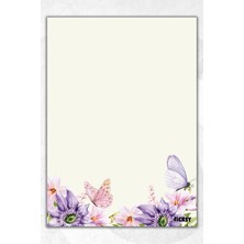 Ficksy A5 Kelebek Bloknot Çizgisiz Defter - 50 Yaprak - Notepad - Not Defteri - Not Kağıdı