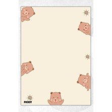 Ficksy A5 Kedi Bloknot Çizgisiz Defter - 50 Yaprak - Memopad - Notepad - Not Defteri - Not Kağıdı