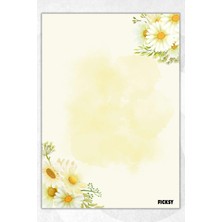 Ficksy A5 Çiçek Bloknot Çizgisiz Defter - 50 Yaprak - Memopad - Notepad - Not Defteri - Not Kağıdı