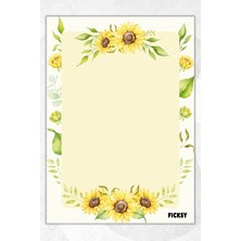 Ficksy A5 Çiçek Bloknot Çizgisiz Defter - 50 Yaprak - Memopad - Notepad - Not Defteri - Not Kağıdı