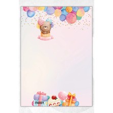 Ficksy A5 Ayıcık Bloknot Çizgisiz Defter - 50 Yaprak - Memopad - Notepad - Not Defteri - Not Kağıdı