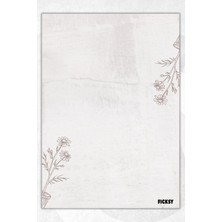 Ficksy A5 Çiçek Bloknot Çizgisiz Defter - 50 Yaprak - Memopad - Notepad - Not Defteri - Not Kağıdı
