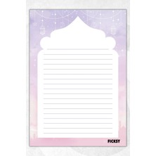 Ficksy A5 Islam Bloknot Çizgili Defter - 50 Yaprak - Memopad - Notepad - Not Defteri - Not Kağıdı