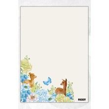 Ficksy A5 Çiçek Bloknot Çizgisiz Defter - 50 Yaprak - Memopad - Notepad - Not Defteri - Not Kağıdı