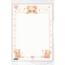 Ficksy A4 Bloknot Kareli Defter - 50 Yaprak - Memopad - Notepad - Not Defteri - Not Kağıdı