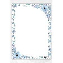 Ficksy A5 Çiçek Bloknot Çizgisiz Defter - 50 Yaprak - Memopad - Notepad - Not Defteri - Not Kağıdı