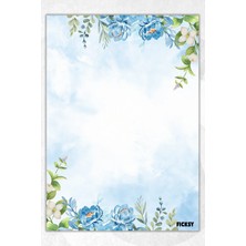 Ficksy A5 Çiçek Bloknot Çizgisiz Defter - 50 Yaprak - Memopad - Notepad - Not Defteri - Not Kağıdı