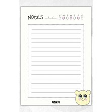 Ficksy A5 Ayıcık Bloknot Çizgili Defter - 50 Yaprak - Memopad - Notepad - Not Defteri - Not Kağıdı