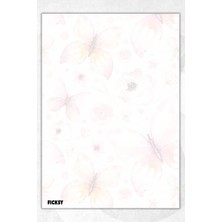 Ficksy A5 Kelebek Bloknot Çizgisiz Defter - 50 Yaprak - Memopad - Notepad - Not Defteri - Not Kağıdı