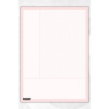 Ficksy A4 Bloknot Kareli Defter - 50 Yaprak - Memopad - Notepad - Not Defteri - Not Kağıdı