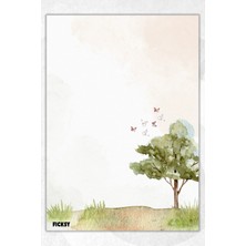 Ficksy A5 Çiçek Bloknot Çizgisiz Defter - 50 Yaprak - Memopad - Notepad - Not Defteri - Not Kağıdı