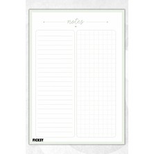 Ficksy A4 Bloknot Çizgili Kareli Defter - 50 Yaprak - Memopad - Notepad - Not Defteri - Not Kağıdı