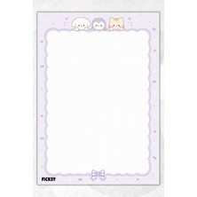 Ficksy A4 Bloknot Kareli Defter - 50 Yaprak - Memopad - Notepad - Not Defteri - Not Kağıdı