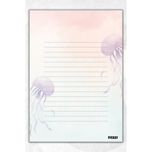 Ficksy A5 Deniz Anası Bloknot Çizgili Defter - 50 Yaprak - Memopad - Notepad - Not Defteri - Not Kağıdı