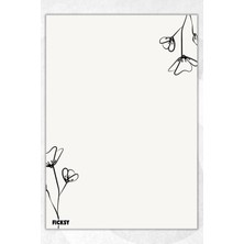 Ficksy A5 Çiçek Bloknot Çizgisiz Defter - 50 Yaprak - Memopad - Notepad - Not Defteri - Not Kağıdı