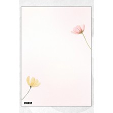 Ficksy A5 Çiçek Bloknot Çizgisiz Defter - 50 Yaprak - Memopad - Notepad - Not Defteri - Not Kağıdı