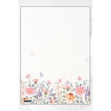 Ficksy A5 Çiçek Bloknot Çizgisiz Defter - 50 Yaprak - Memopad - Notepad - Not Defteri - Not Kağıdı