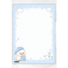 Ficksy A5 Bloknot Kareli Defter - 50 Yaprak - Memopad - Notepad - Not Defteri - Not Kağıdı