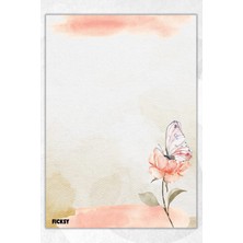 Ficksy A5 Çiçek Bloknot Çizgisiz Defter - 50 Yaprak - Memopad - Notepad - Not Defteri - Not Kağıdı