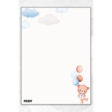 Ficksy A5 Ayıcık Bloknot Çizgisiz Defter - 50 Yaprak - Memopad - Notepad - Not Defteri - Not Kağıdı