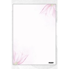 Ficksy A5 Çiçek Bloknot Çizgisiz Defter - 50 Yaprak - Memopad - Notepad - Not Defteri - Not Kağıdı
