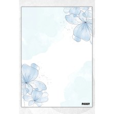 Ficksy A5 Çiçek Bloknot Çizgisiz Defter - 50 Yaprak - Memopad - Notepad - Not Defteri - Not Kağıdı