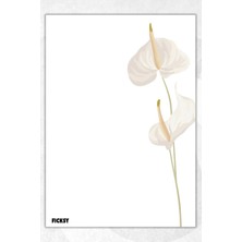 Ficksy A5 Çiçek Bloknot Çizgisiz Defter - 50 Yaprak - Memopad - Notepad - Not Defteri - Not Kağıdı