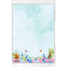 Ficksy A5 Çiçek Bloknot Çizgisiz Defter - 50 Yaprak - Memopad - Notepad - Not Defteri - Not Kağıdı