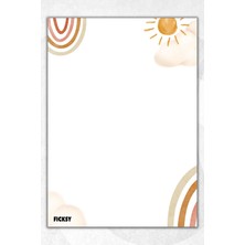 Ficksy A5 Gökkuşağı Bloknot Çizgisiz Defter - 50 Yaprak - Memopad - Notepad - Not Defteri - Not Kağıdı