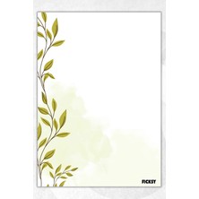 Ficksy A5 Çiçek Bloknot Çizgisiz Defter - 50 Yaprak - Memopad - Notepad - Not Defteri - Not Kağıdı
