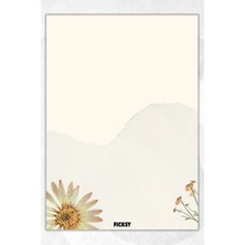 Ficksy A5 Çiçek Bloknot Çizgisiz Defter - 50 Yaprak - Memopad - Notepad - Not Defteri - Not Kağıdı