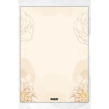 Ficksy A5 Çiçek Bloknot Çizgisiz Defter - 50 Yaprak - Memopad - Notepad - Not Defteri - Not Kağıdı