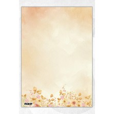 Ficksy A5 Çiçek Bloknot Çizgisiz Defter - 50 Yaprak - Memopad - Notepad - Not Defteri - Not Kağıdı