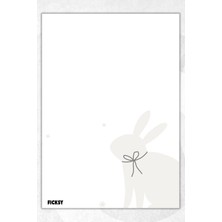 Ficksy A5 Tavşan Bloknot Çizgisiz Defter - 50 Yaprak - Memopad - Notepad - Not Defteri - Not Kağıdı
