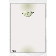 Ficksy A5 Kelebek Bloknot Çizgisiz Defter - 50 Yaprak - Memopad - Notepad - Not Defteri - Not Kağıdı