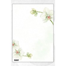 Ficksy A5 Çiçek Bloknot Çizgisiz Defter - 50 Yaprak - Memopad - Notepad - Not Defteri - Not Kağıdı