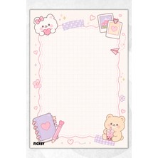 Ficksy A5 Bloknot Kareli Defter - 50 Yaprak - Memopad - Notepad - Not Defteri - Not Kağıdı