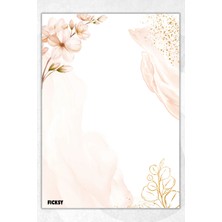 Ficksy A5 Çiçek Bloknot Çizgisiz Defter - 50 Yaprak - Memopad - Notepad - Not Defteri - Not Kağıdı