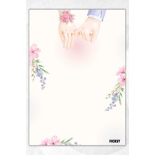 Ficksy A5 Çiçek Bloknot Çizgisiz Defter - 50 Yaprak - Memopad - Notepad - Not Defteri - Not Kağıdı