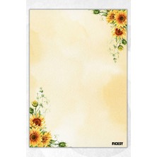Ficksy A5 Çiçek Bloknot Çizgisiz Defter - 50 Yaprak - Memopad - Notepad - Not Defteri - Not Kağıdı