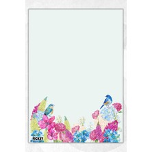 Ficksy A5 Çiçek Bloknot Çizgisiz Defter - 50 Yaprak - Memopad - Notepad - Not Defteri - Not Kağıdı