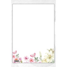Ficksy A5 Çiçek Bloknot Çizgisiz Defter - 50 Yaprak - Memopad - Notepad - Not Defteri - Not Kağıdı