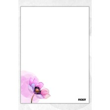 Ficksy A5 Çiçek Bloknot Çizgisiz Defter - 50 Yaprak - Memopad - Notepad - Not Defteri - Not Kağıdı
